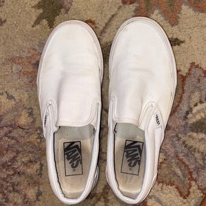 White slip on vans